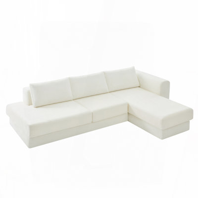 Canapé modulaire en L avec coussins double couche