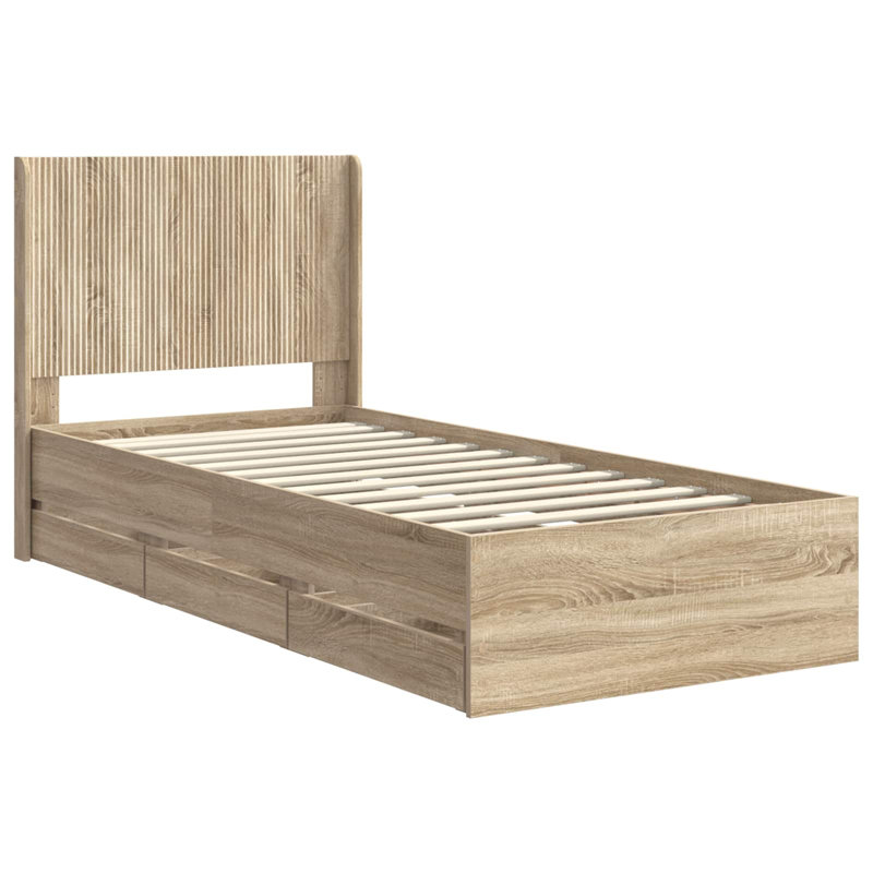 Bed, Small Single (2'6), Sonoma Oak