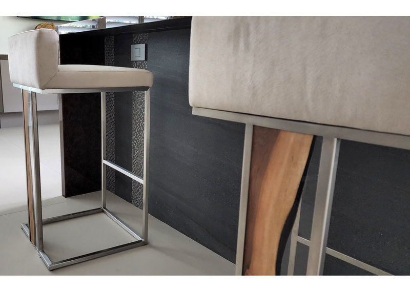 Verona Upholstered Stool with Metal Frame