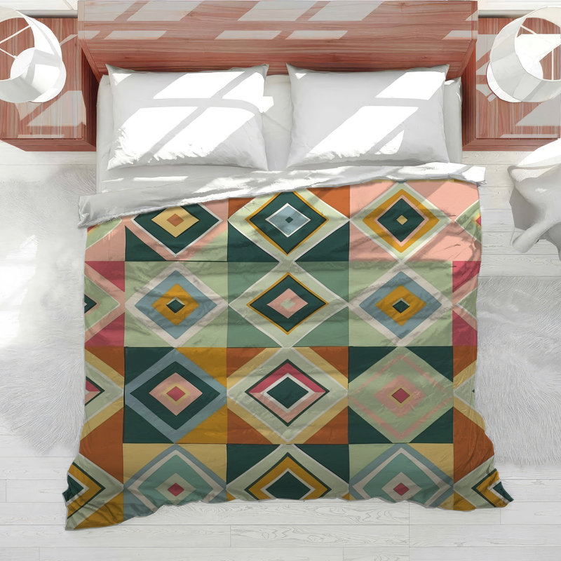 Geometric Tiles Bedding Abstract Duvet Cover Parisian, Twin Duvet Cover