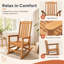 Fauteuil à bascule Adirondack d'extérieur en teck, résistant aux intempéries et en PEHD, avec dossier haut confortable (lot de 1)-121972749