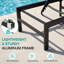  Ensemble de chaises longues 2 pièces en aluminium - réglable en 5 positions, textilène avec noyau en éponge, table d'appoint incluse