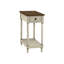 Table d'appoint en placage brun avec tablette - 2 niveaux pour la chambre à coucher et le salon
