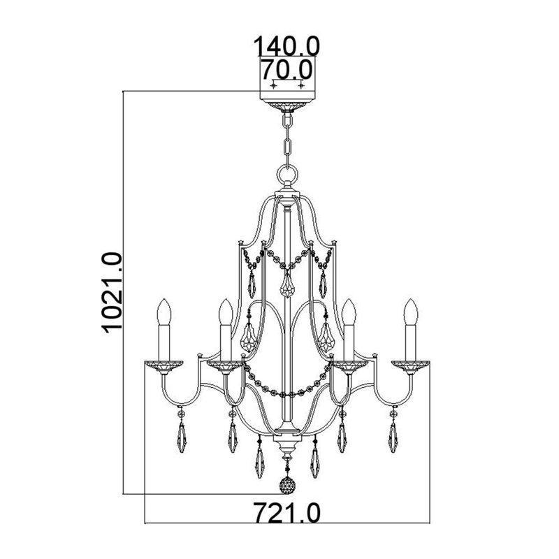 Carnanreagh 6 - Light Candle Style LED Chandelier