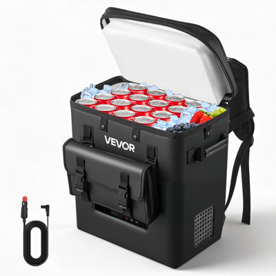 12 Volt Refrigerator, 13.7 QT/ 13L Car Fridge, Portable Electric Freezer Compressor, 12V/24V DC, 21℉ to 50℉/ -6℃ to 10℃, for Truck Van RV SUV Boat Travel Camping Road Trips