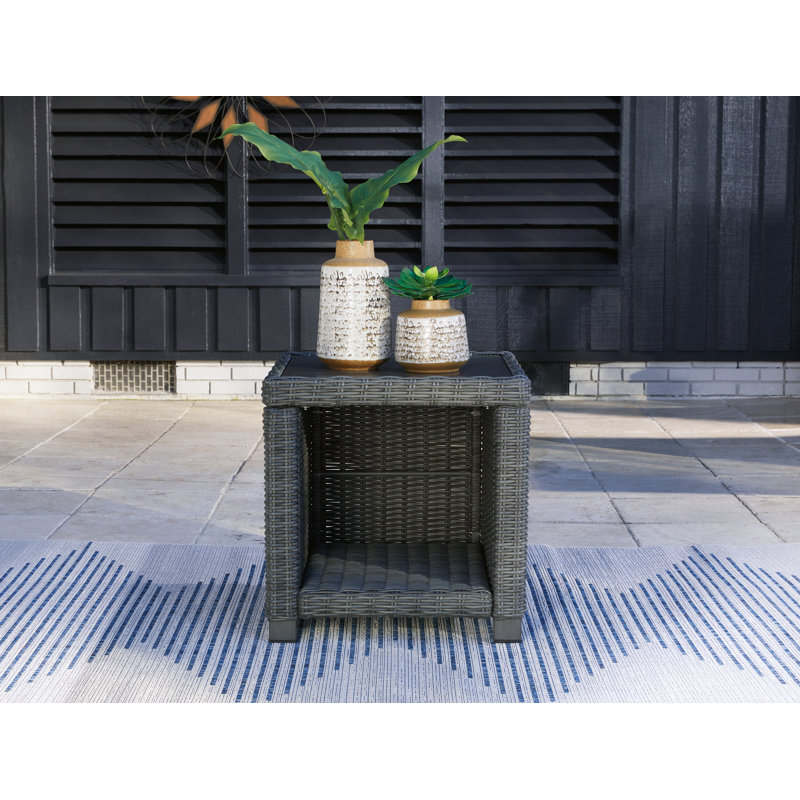 Erdita Square Wicker Outdoor Side Table , 22.13'' in. W 22.25'' in. D