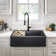 KRAUS Bellucci 33” Workstation Drop In Retrofit Farmhouse Single Bowl Granite Kitchen Sink With Accessories