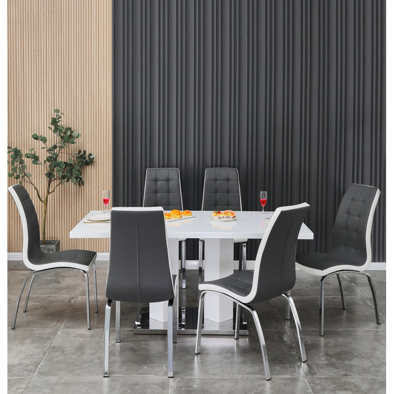 Knauer 6 - Person Dining Set, White, Grey
