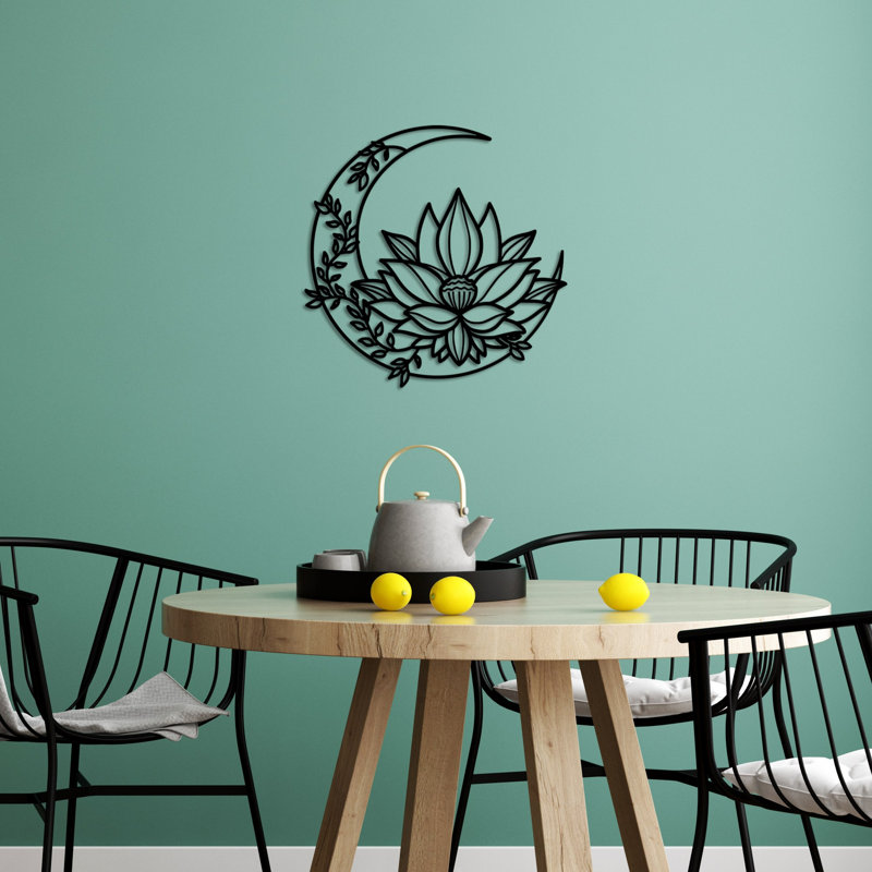 Stylish Decorative Metal Wall Accessory, Black, 27.6 x 27.6 inches | 100% Metal with 0.06 inches Thickness | Easy Wall Mount Design | Perfect for Modern Home Decor, Living Room & Office Enhancement