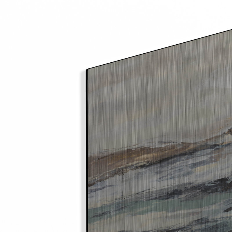 Art mural en métal luxueux «White River» par Silvia Vassileva, 16 po x 12 po, H 12 po x l 16 po