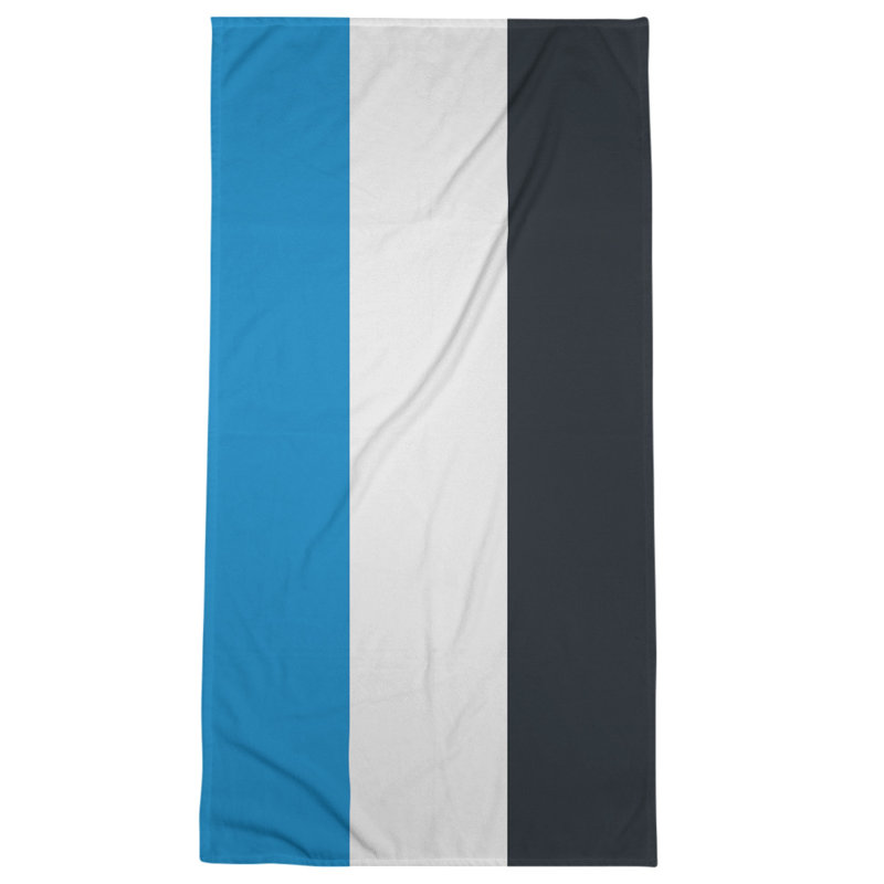 Cotton Blend Beach Towel, Ocean Blue/Navy/Light Gray