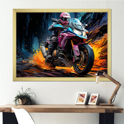 Aquarelle, motocyclette, Speedster, chemin I