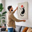 Yin Yang Cats Japandi - Wrapped Canvas-1774919685-1774919739