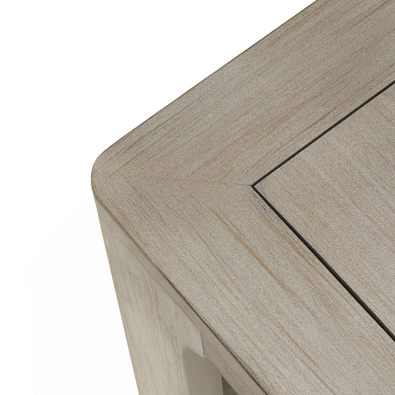 Table basse carrée avec rangement, frêne