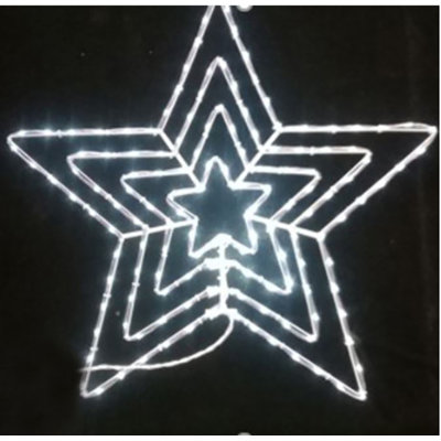 Sienna Christmas 2D LED Micro Rope Star, White -  The Holiday Aisle®, D20F04B267DD46C4A511F9B495371DFA