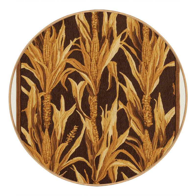  Tapis lavable d'automne, Rond 7 pi