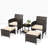 5 Pieces Outdoor Wicker Patio Conversation Set With Cushions And Ottoman-855094274
