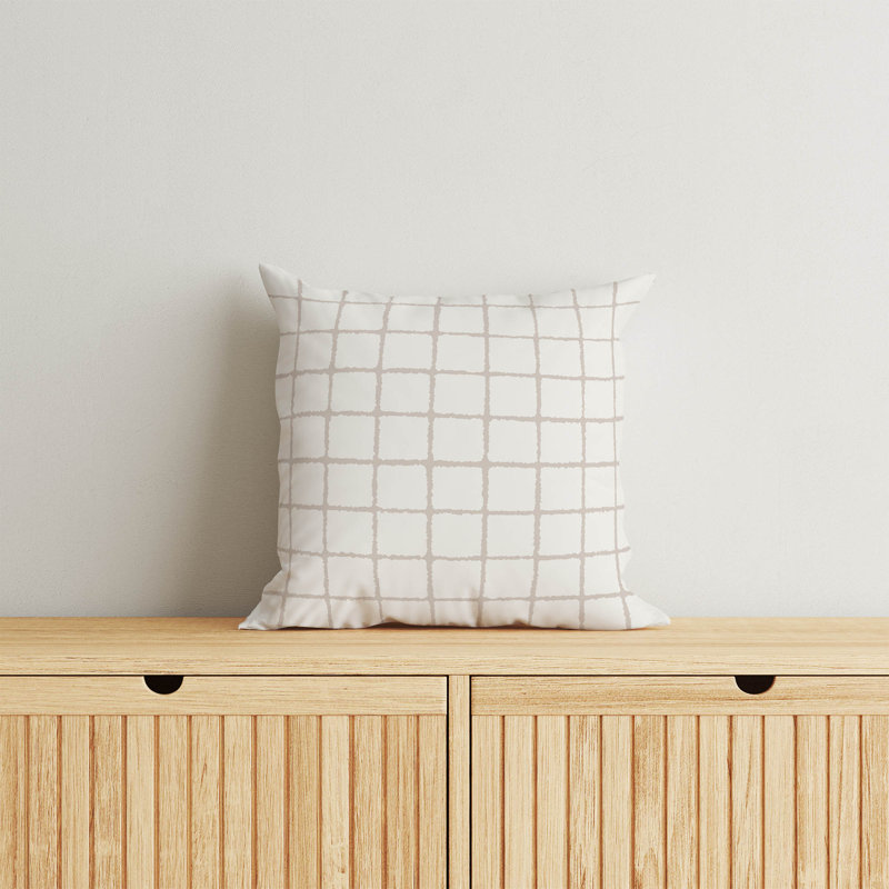 Coussin Rebar, Taupe / géométrique, H 26 po x l 26 po