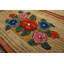 Tapis ivoire en laine crocheté antique