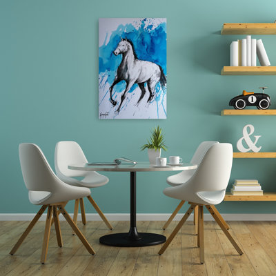 Cheval au galop, impression abstraite et énergique