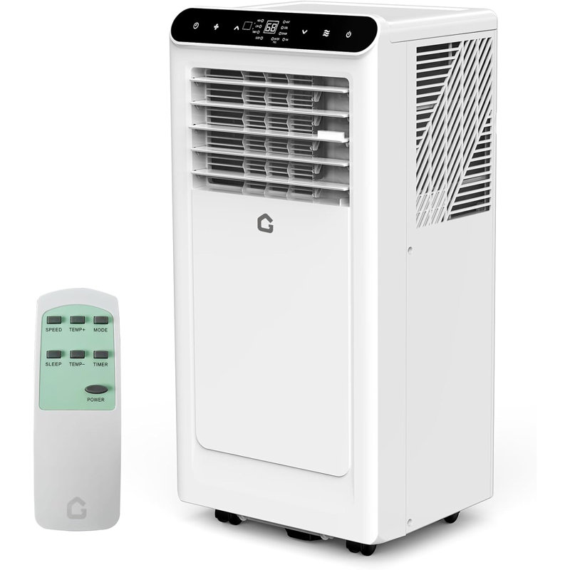 Climatiseur portatif 10000 BTU 4-en-1 CA avec chaleur, minuterie à distance, déshumidificateur, chauffage, refroidissement, 450 pieds carrés