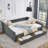  Daybed With Drawers Upholstered Tufted Sofa Bed, With Button On Back And Copper Nail On Waved Shape Arms-90507503-90507492