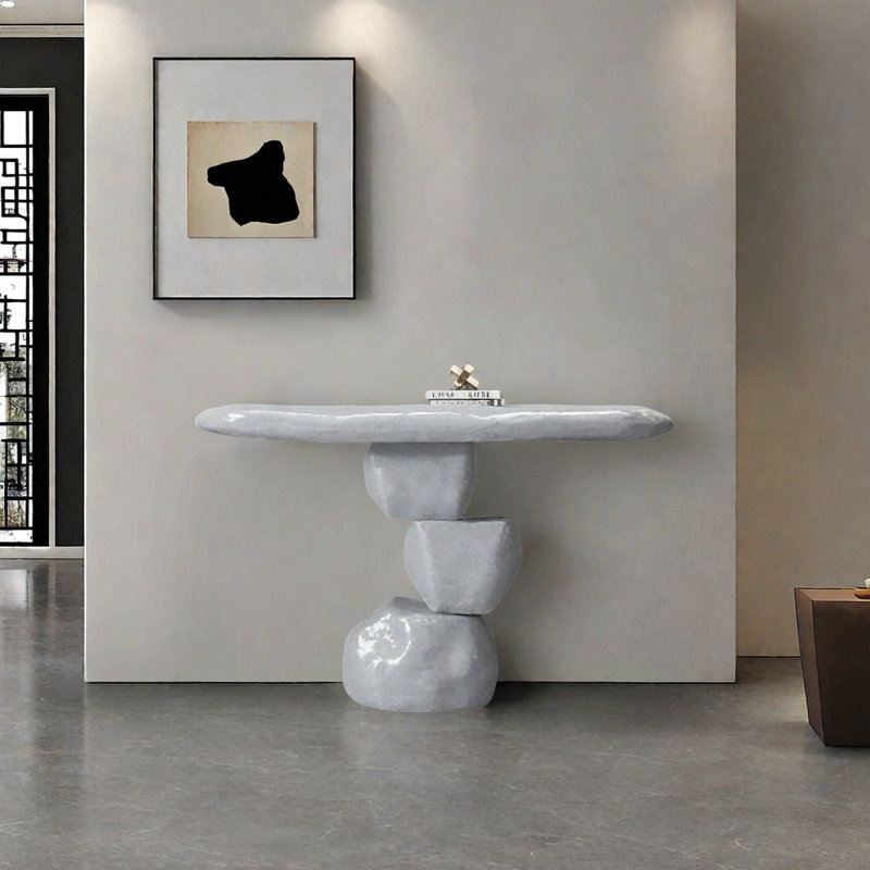 Console Modern Minimalist Art Design, Bleu grisâtre, H 35,43 po x l 47,24 po x P 15,75 po