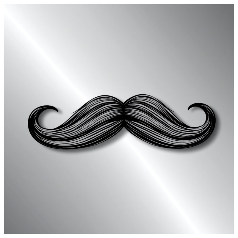 Tapis de bain bouclé à moustache noire, L 34 po x L 21 po