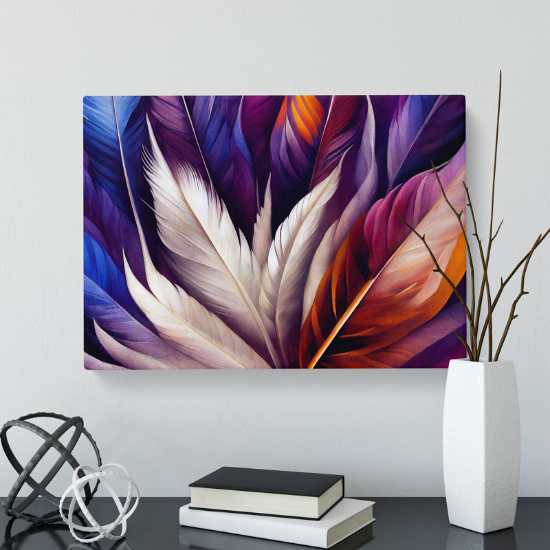Exhilarating Bird Feathers - Wrapped Canvas, 35cm H x 50cm W x 3cm D
