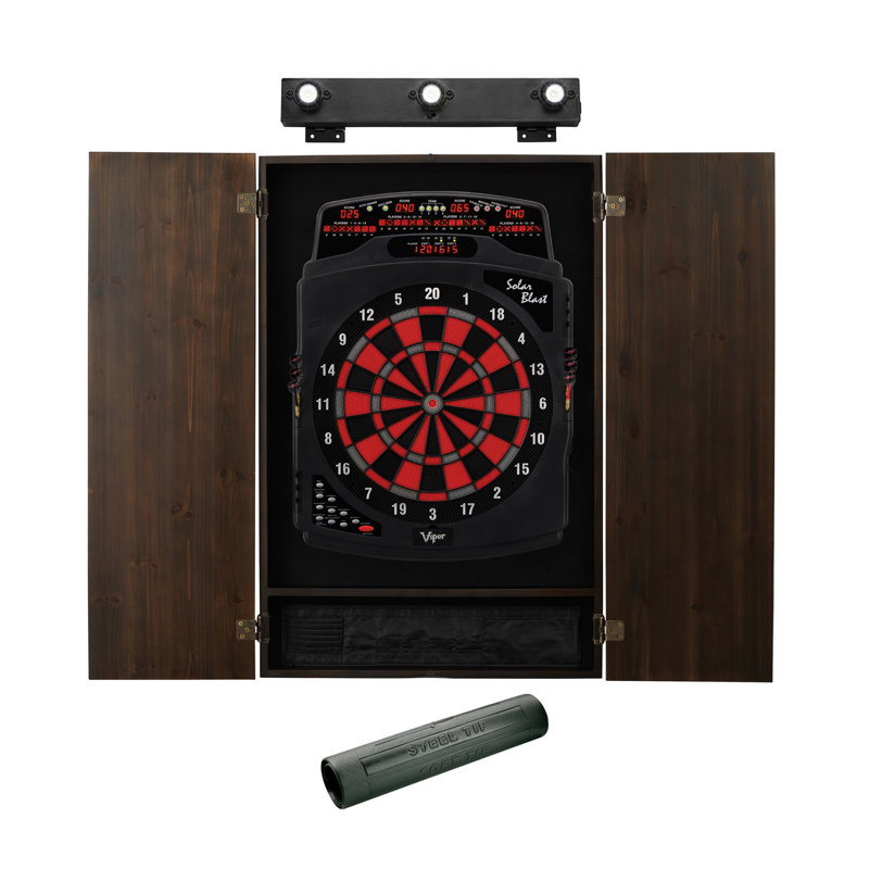 Ensemble de jeu de fléchettes et d'armoires électroniques avec fléchettes Solar Blast, Espresso