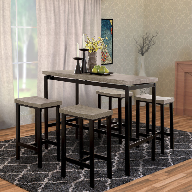Ensemble de table de pub 5 pièces en bois Mounce