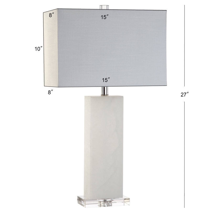 Holtz 27" White Alabaster Table Lamp with Acrylic Base