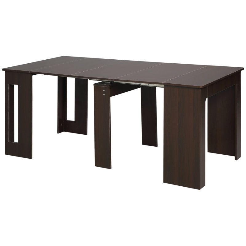 Table de salle à manger pliable, extensible pouvant accueillir 6 à 8 personnes, Brun foncé