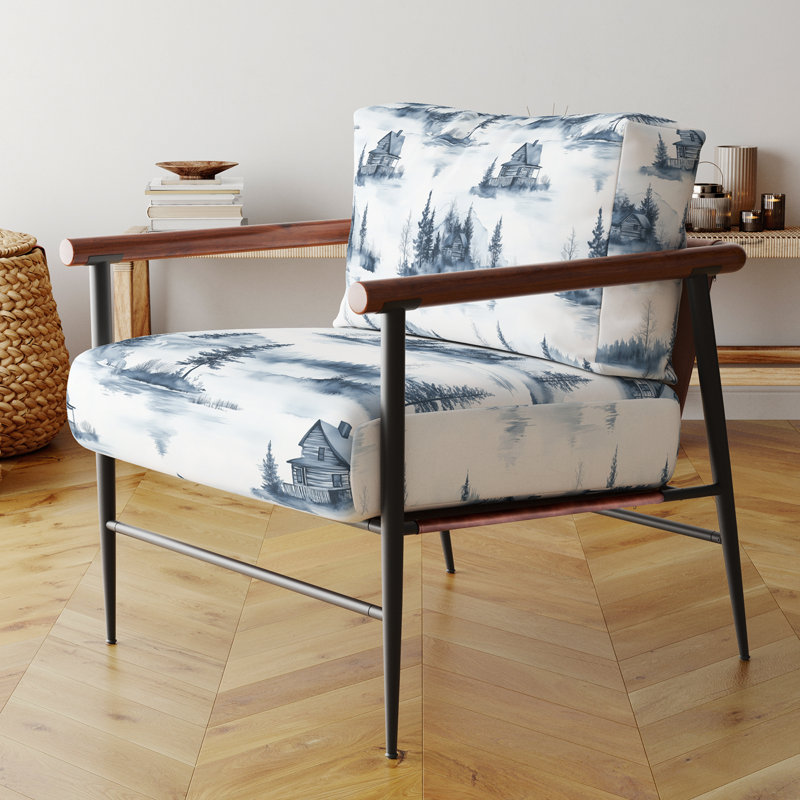 Chaise rembourrée rustique en bois rustique