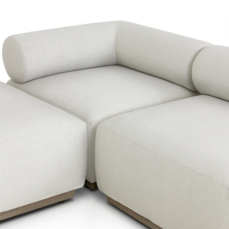 Lenox Modular Chaise Sectional, Cream Polypropylene/Olefin