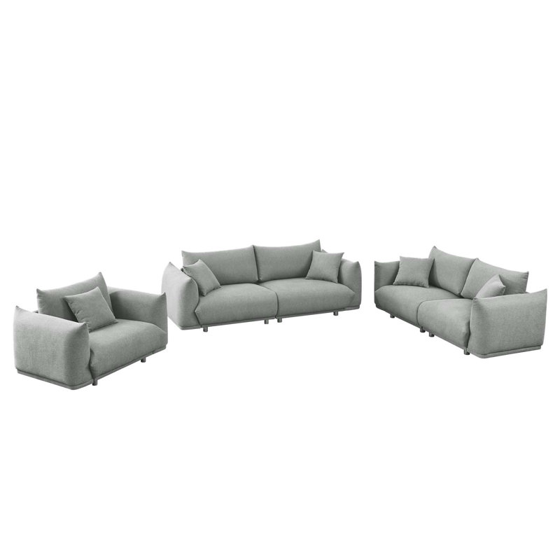 Canapé 88 po, 100 % polyester gris