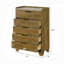 Commode de rangement transitionnelle pour chambre à coucher à finition brune avec 5 tiroirs en bois d'hévéa massif 1pc