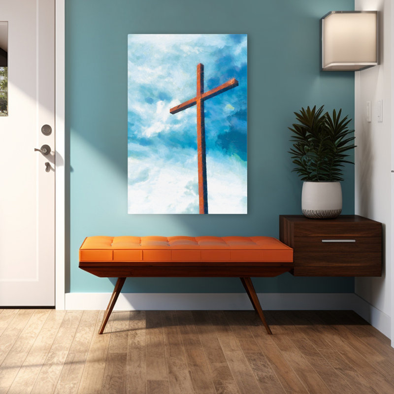 Croix de la Foi - art contemporain contemporain, H 48 po x l 32 po