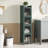 Modern Four-Tier Glass Door Cabinet With Featuring Five-Tier Storage, For Entryway Living Room Bathroom Dining Room-491771722
