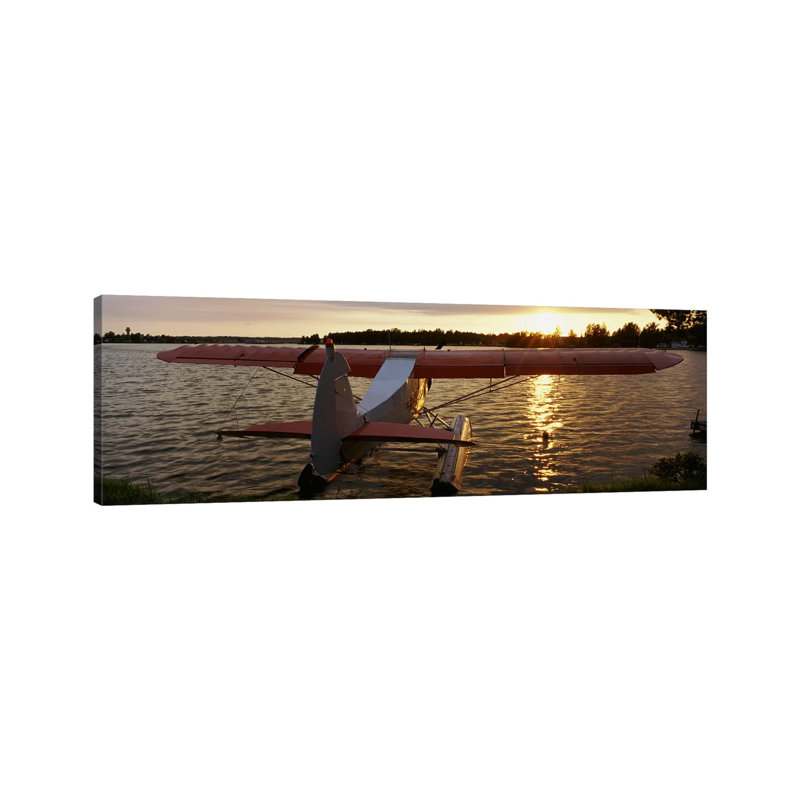 High Angle View Of A Sea Plane, Lake Spenard, Anchorage, Alaska, USA - Wrapped Canvas Panoramic Print