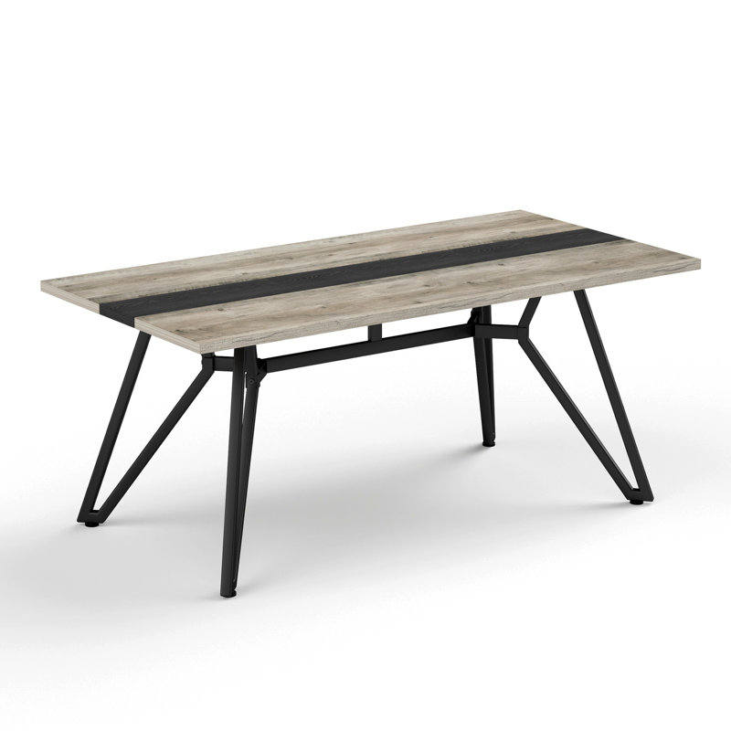 Grande table de salle à manger rectangulaire 70,9 ", grand bureau imperméable pour 8 personnes, table de salle à manger familiale de luxe avec pieds réglables pour la cuisine, le salon, le bureau, blanc