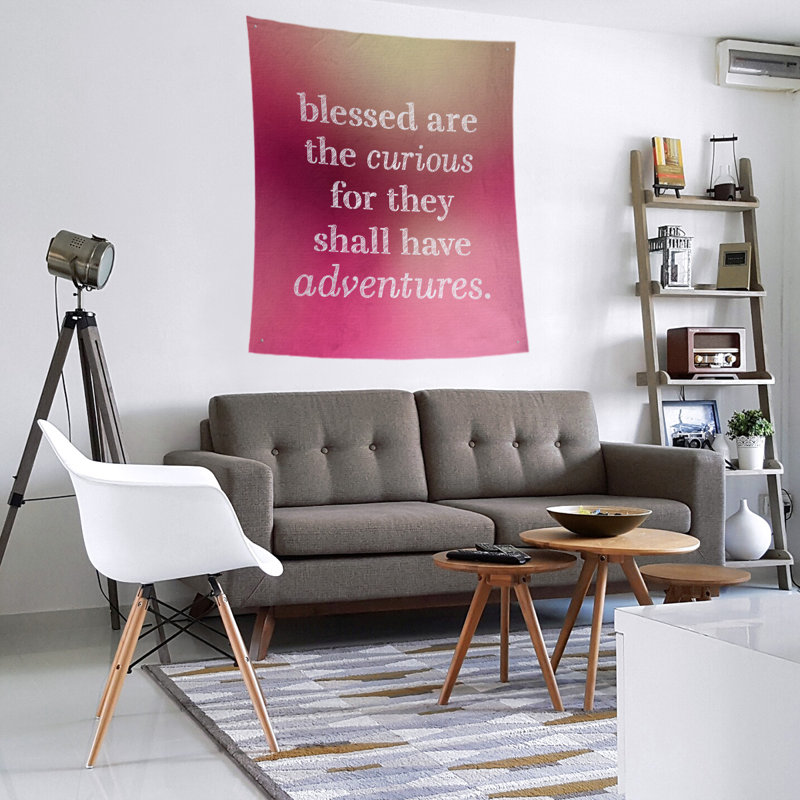 Tapisserie citation de polyester, Lueur rose, H 27,5 po x l 37,5 po