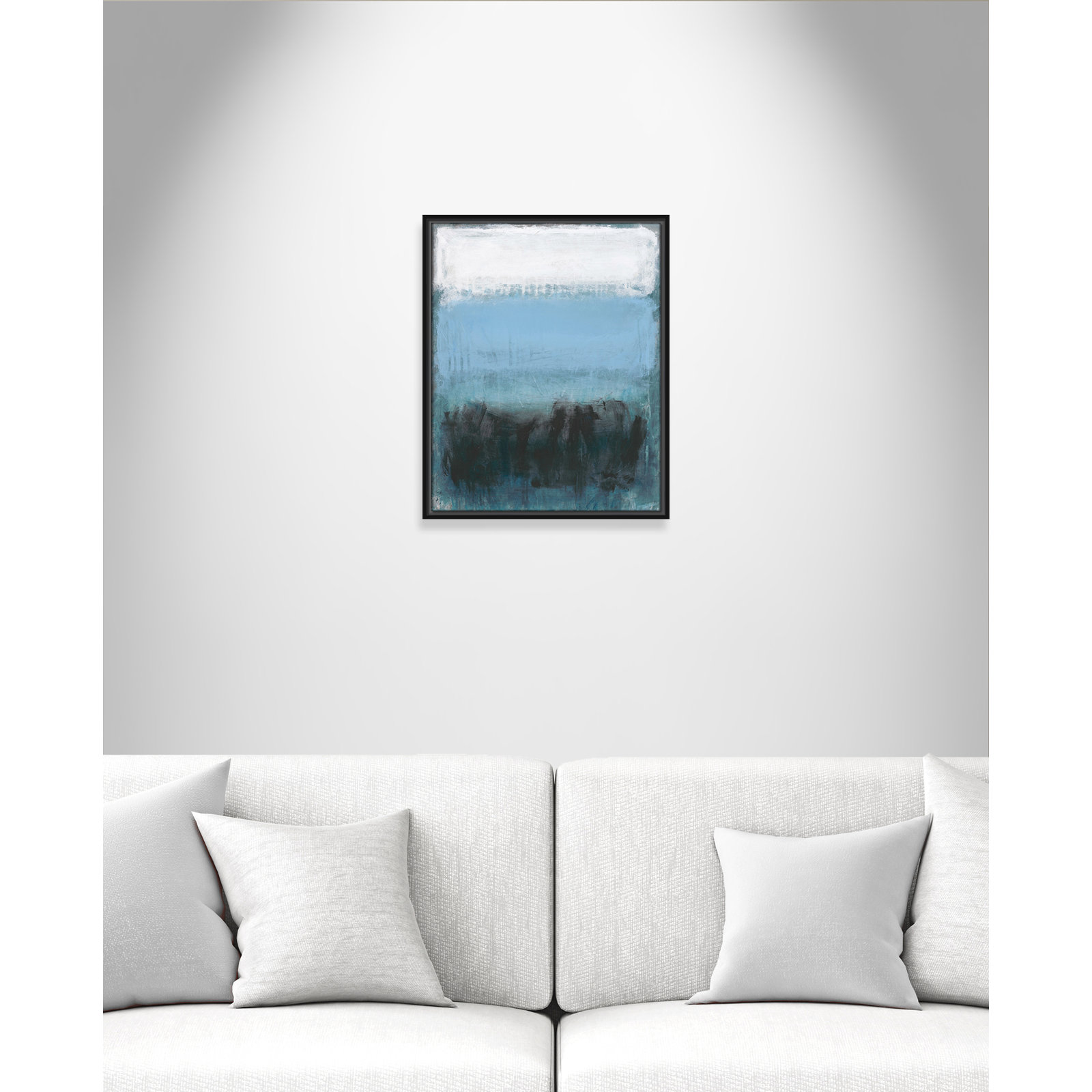 Arboles "Coastal Nightfall" Painting by Filippo Ioco, Black Framed Canvas, No Mat, 21.5" H x 17.5" W x 2" D