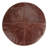Connor 18"W Upholstered Genuine Leather Boho Round Pouf in Distressed Brown-790734582