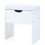 Meuble-lavabo blanc 41,4 po avec éclairage réglable, 5 tiroirs, 4 armoires, station de charge, tabouret rembourré et extérieur rétro - configuration idéale pour une chambre à coucher