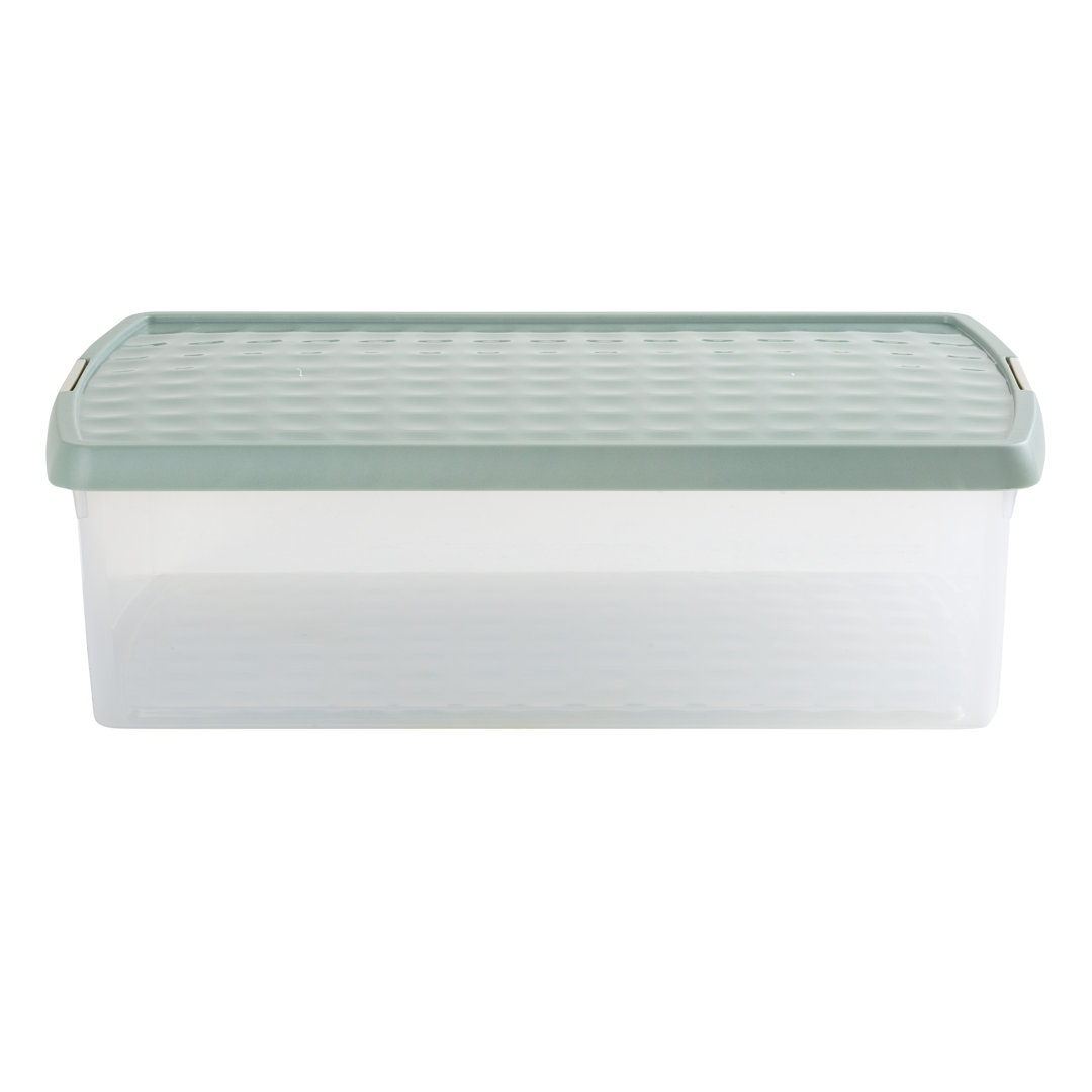 Wham Clip 30L Rectangular Plastic Storage Boxes with Secure Clip Lock Lids. L:59.5 x W:39.5 x H:17cm