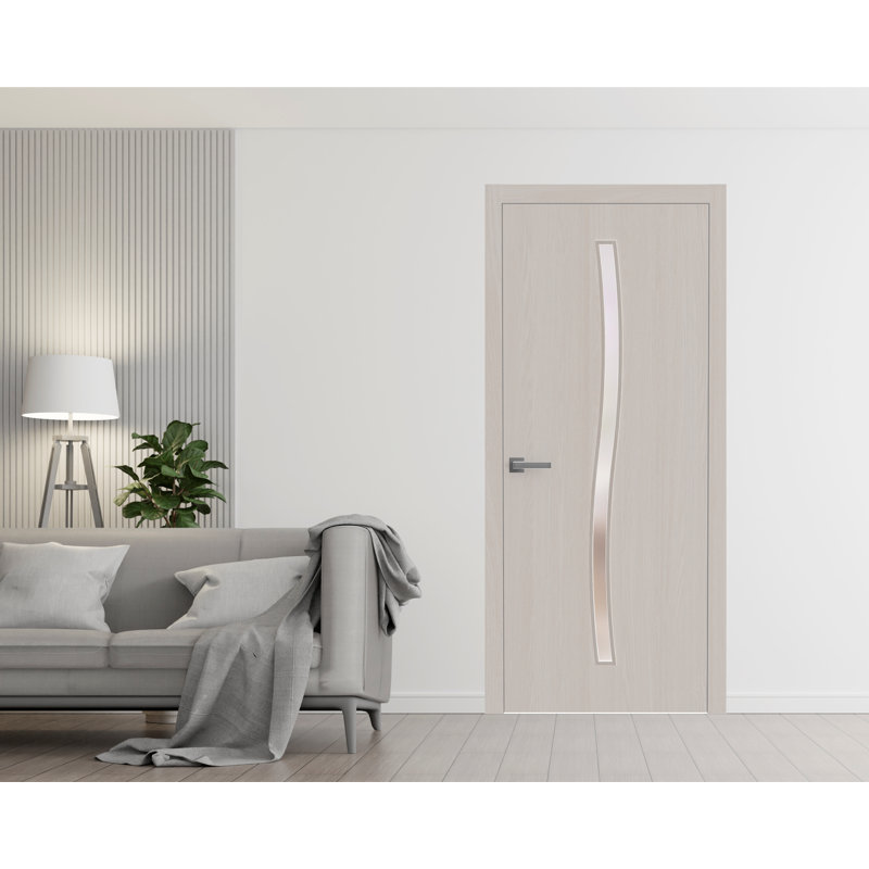 Panneau de porte à dalle - ESSENTIAL 8002 - Portes en placage de bois - Penderie coulissante, 18 po x 84 po, Cendre Franko