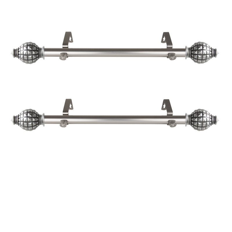 Tringle à rideaux simple Baudette, Nickel satiné