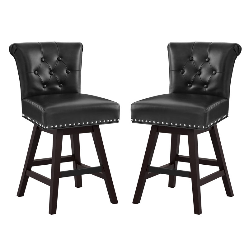 Aralis Swivel 26" Counter Stool, Black