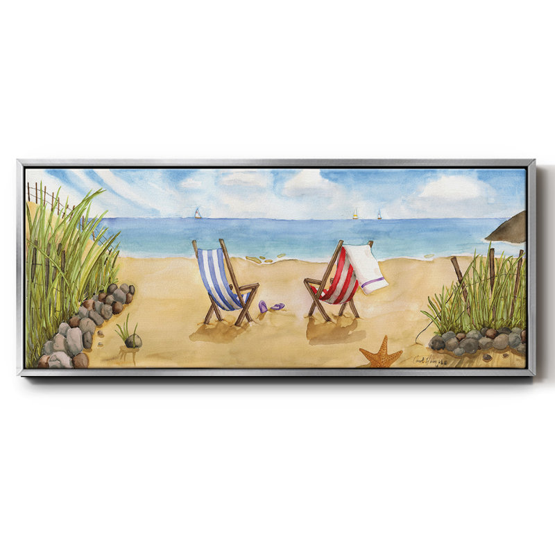 Beach For Two- Framed Canvas